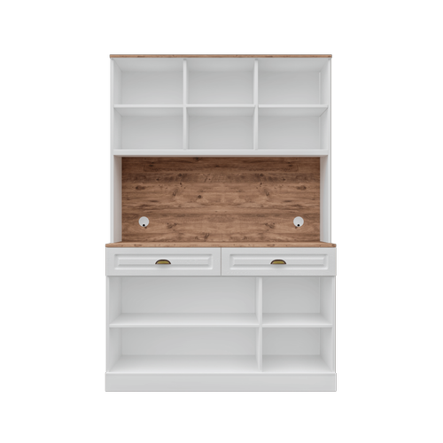 G�zde Kahve K��esi - 140 cm MDF Mutfak Dolab� - LED Ayd�nlatmal� - �cretsiz Montaj