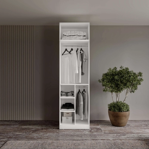 �cretsiz Montaj Milas 2 Kapakl� Komple MDF Y�kl�kl� Gard�rop