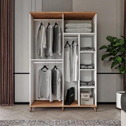 �cretsiz Montaj Bohem 4 Kapakl� Aynal� Komple MDF  Gard�rop