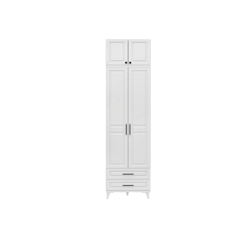 �cretsiz Montaj G�zde 2 Kapakl� 2 �ekmeceli Y�kl�kl� Komple MDF  Beyaz Gard�rop