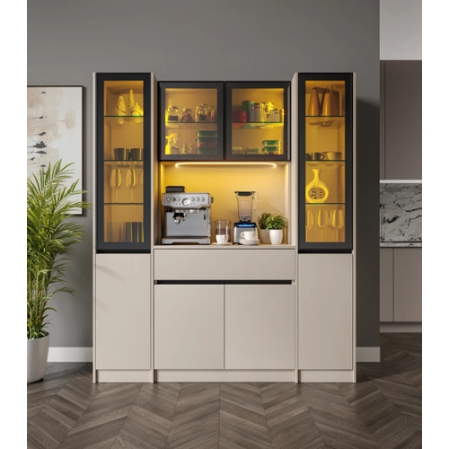 Viona Maxi Kum Beji Komple MDF LED Ayd�nlatmal� Kahve K��esi