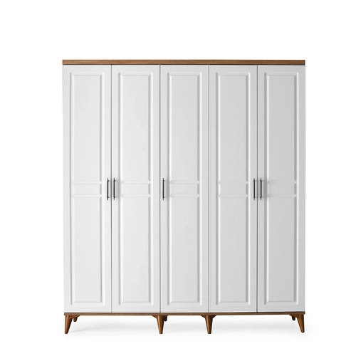 �cretsiz Montaj Sport 5 Kapakl�  Komple MDF Atlantik �am-Beyaz Gard�rop