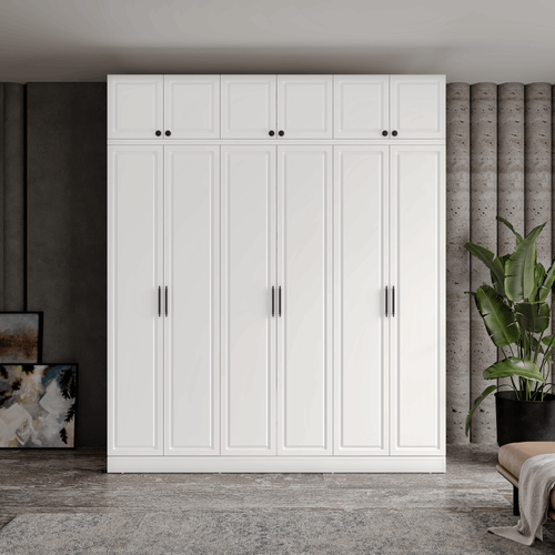 cretsiz Montaj Milas 6 Kapakl Komple MDF Yklkl Gardrop