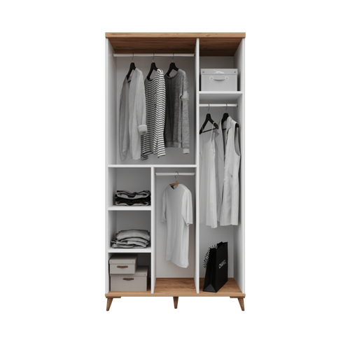cretsiz Montaj Bohem 3 Kapakl Aynal Komple MDF  Gardrop