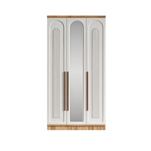 �cretsiz Montaj Flora 3 Kapakl� Aynal� Komple MDF Gard�rop