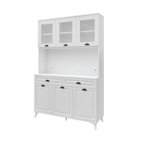 Luna Kahve K��esi - 140 cm MDF Mutfak Dolab� Ayakl� - LED Ayd�nlatmal� - �cretsiz Montaj