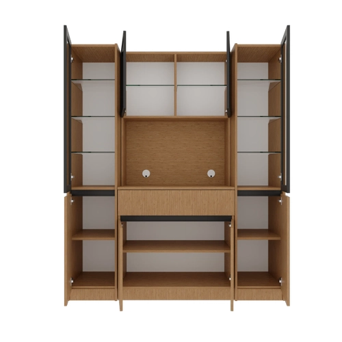 Bambu Maxi Komple MDF LED Ayd�nlatmal� Kahve K��esi