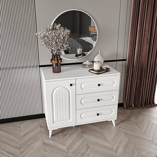 Roma Komple MDF Beyaz Aynal� �ifonyer