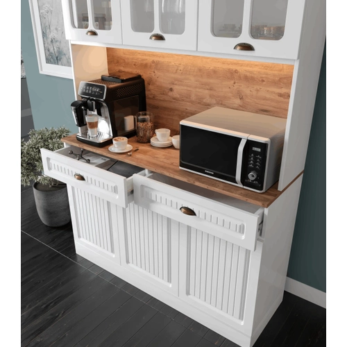 Efes Kahve K��esi - 140 cm MDF Mutfak Dolab� - LED Ayd�nlatmal� - �cretsiz Montaj