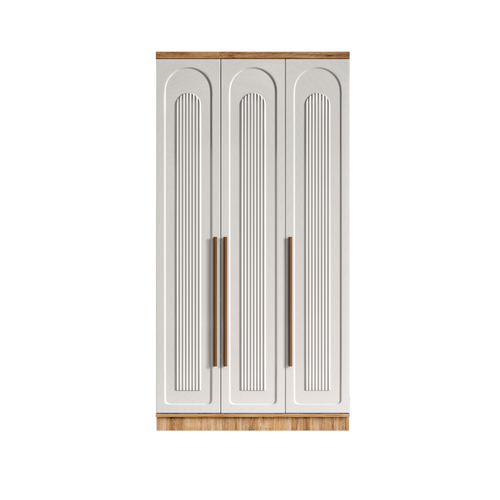 cretsiz Montaj Flora 3 Kapakl Komple MDF Gardrop