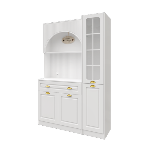 Armoni Gold Midi Kahve K��esi Sa� Vitrinli Komple MDF