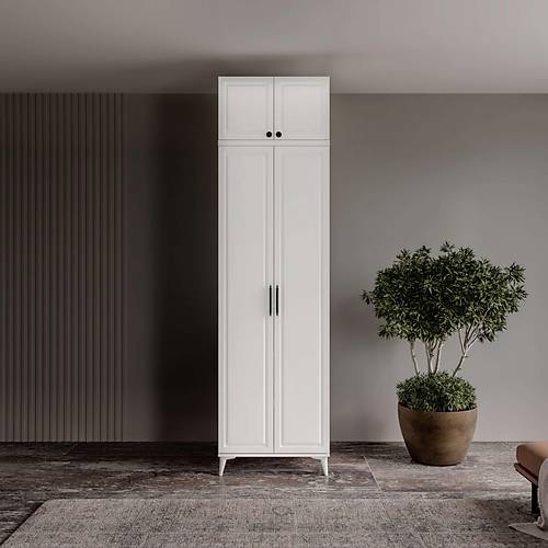 cretsiz Montaj Milas 2 Kapakl Komple MDF Ayakl Yklkl Gardrop