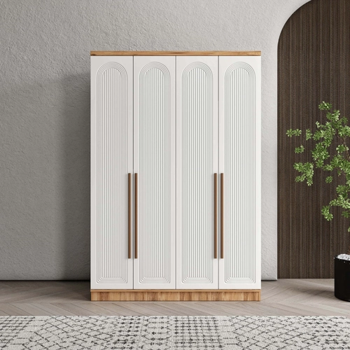 �cretsiz Montaj Rosa 4 Kapakl� Komple MDF Gard�rop