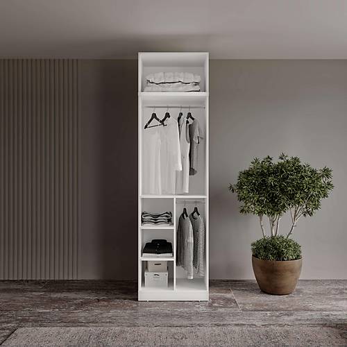 �cretsiz Montaj Milas 2 Kapakl� Komple MDF Y�kl�kl� Gard�rop