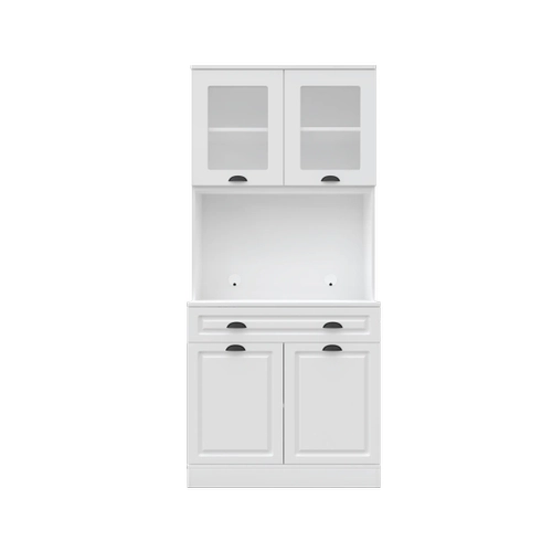 Luna 2 Kapakl� Kahve K��esi � 93 cm MDF, LED Ayd�nlatmal�, �ok Ama�l� Mutfak ve Airfryer Dolab�