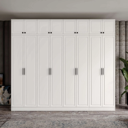 �cretsiz Montaj Milas 8 Kapakl� Komple MDF Y�kl�kl� Gard�rop