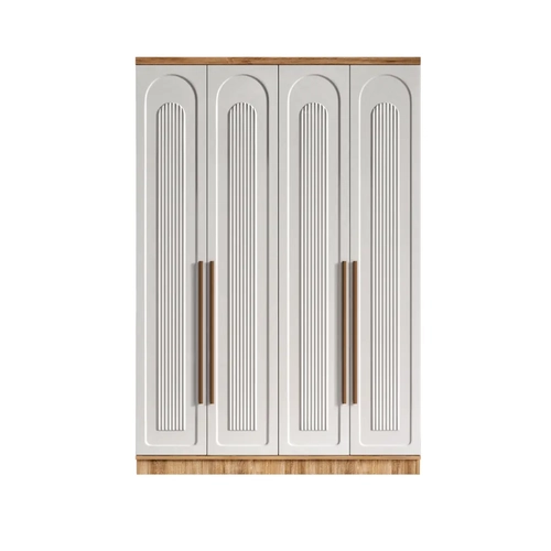 �cretsiz Montaj Flora 4 Kapakl� Komple MDF Gard�rop
