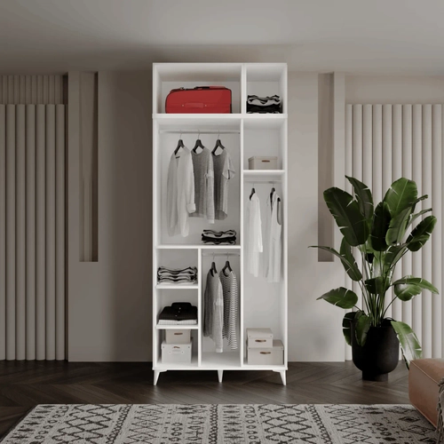 �cretsiz Montaj Milas Gold 3 Kapakl� Komple MDF Ayakl� Y�kl�kl� Gard�rop