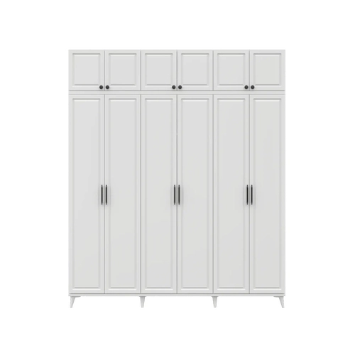 �cretsiz Montaj Milas  6 Kapakl� Komple MDF Ayakl� Y�kl�kl� Gard�rop