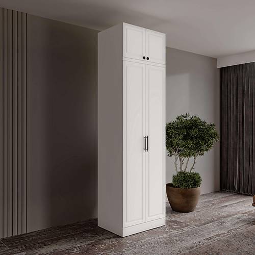�cretsiz Montaj Milas 2 Kapakl� Komple MDF Y�kl�kl� Gard�rop