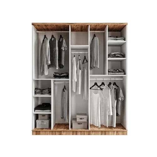�cretsiz Montaj Flora 5 Kapakl� Komple MDF Gard�rop