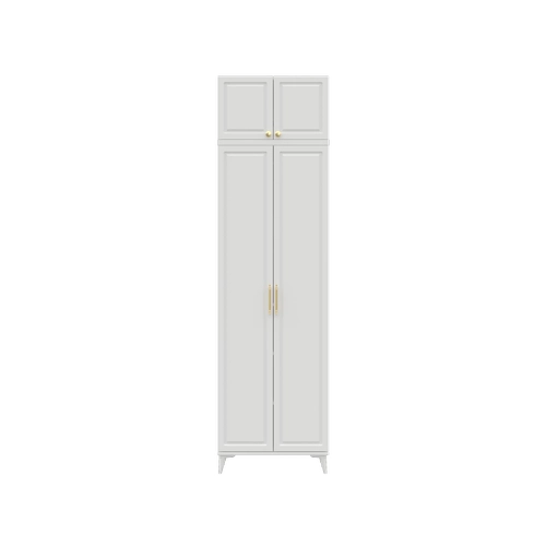 �cretsiz Montaj Milas Gold 2 Kapakl� Komple MDF Ayakl� Y�kl�kl� Gard�rop