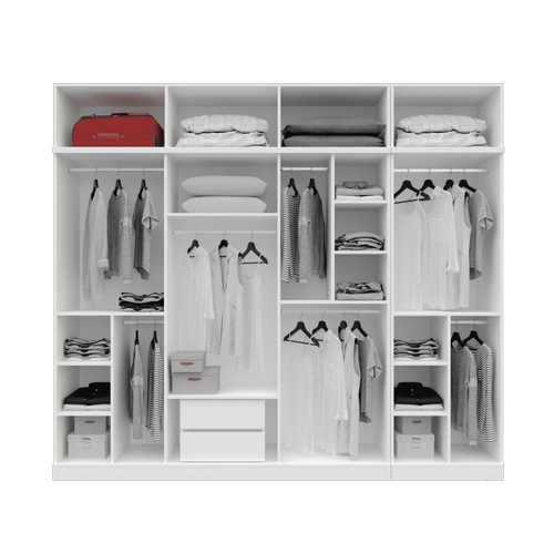 �cretsiz Montaj Milas Gold 8 Kapakl� Komple MDF Y�kl�kl� Gard�rop