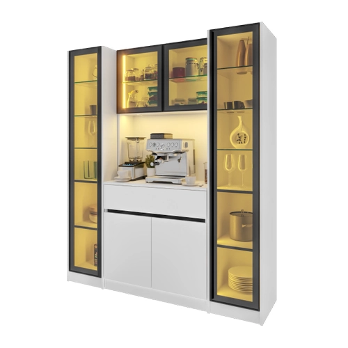 Moon Maxi Kahve K��esi Komple MDF LED Ayd�nlatmal� Mutfak Kahve Dolab�
