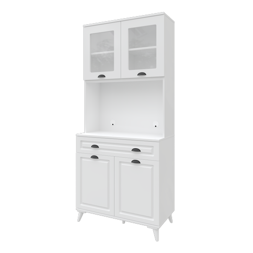 Luna 2 Kapakl� Ayakl� Kahve K��esi � 93 cm MDF, LED Ayd�nlatmal�, �ok Ama�l� Mutfak ve Airfryer Dolab�