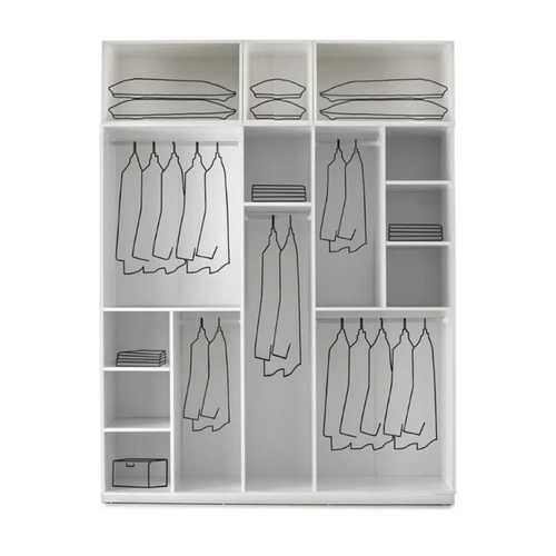 �cretsiz Montaj Sport 5 Kapakl� Y�kl�kl� Komple MDF Beyaz Gard�rop