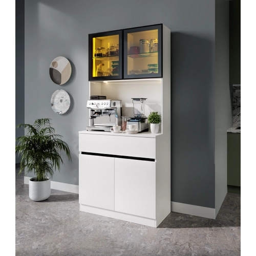 Lotus Mini Kahve K��esi Komple MDF LED Ayd�nlatmal� Mutfak Dolab�