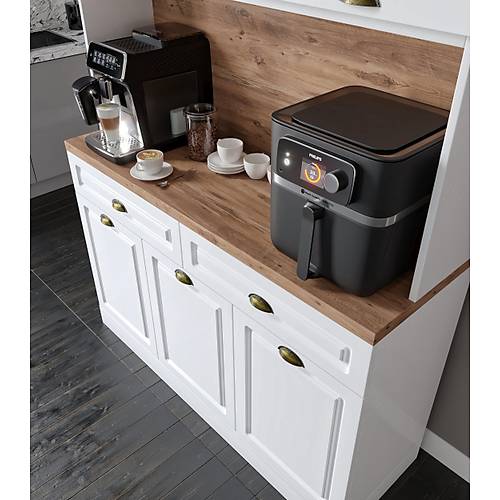 Gzde Kahve Kesi - 140 cm MDF Mutfak Dolab - LED Aydnlatmal - cretsiz Montaj