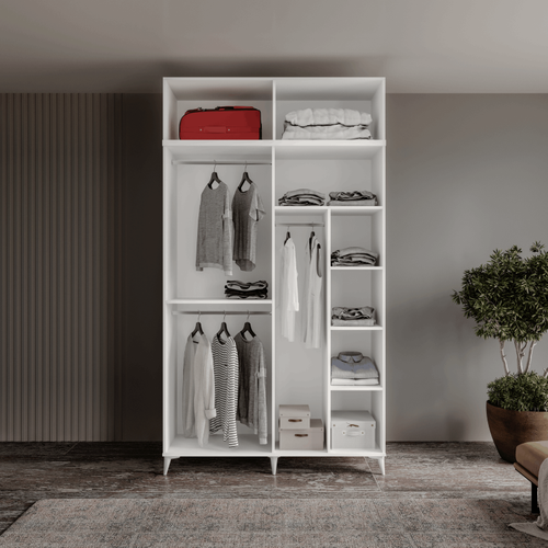cretsiz Montaj Milas Gold 4 Kapakl Komple MDF Ayakl Yklkl Gardrop