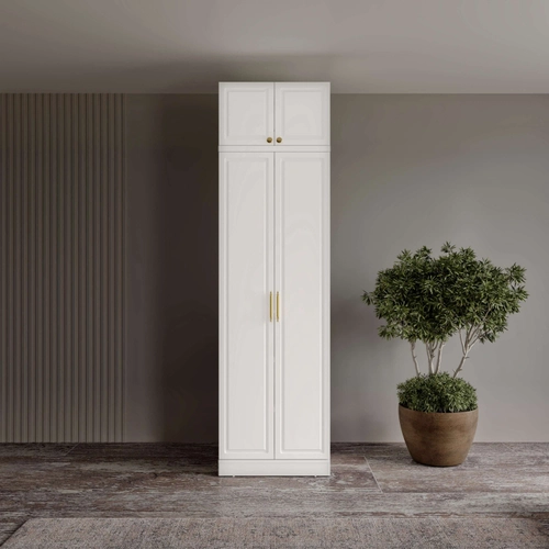 �cretsiz Montaj Milas Gold 2 Kapakl� Komple MDF Y�kl�kl� Gard�rop