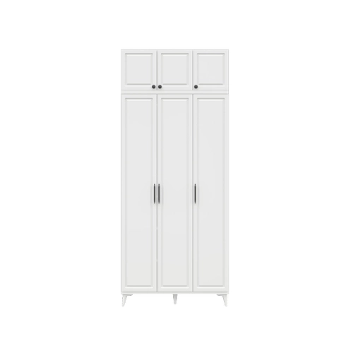 �cretsiz Montaj Milas 3 Kapakl� Komple MDF Ayakl� Y�kl�kl� Gard�rop