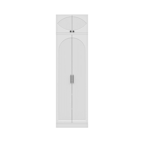 �cretsiz Montaj Oslo 2 Kapakl� Y�kl�kl� Komple MDF Beyaz Gard�rop �cretsiz Montaj