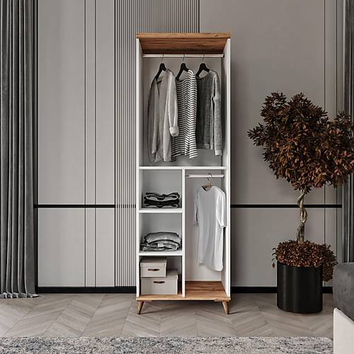 cretsiz Montaj Bohem 2 Kapakl Aynal Komple MDF  Gardrop