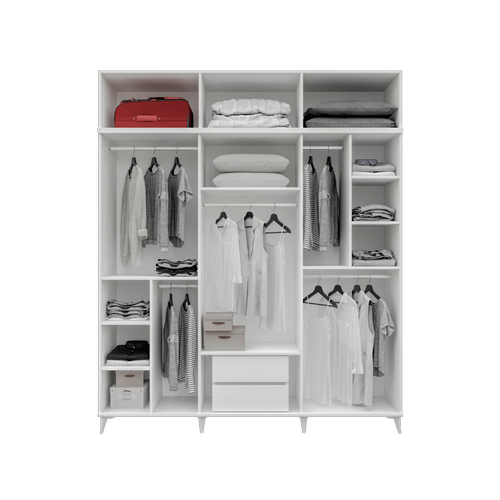 �cretsiz Montaj Milas  6 Kapakl� Komple MDF Ayakl� Y�kl�kl� Gard�rop