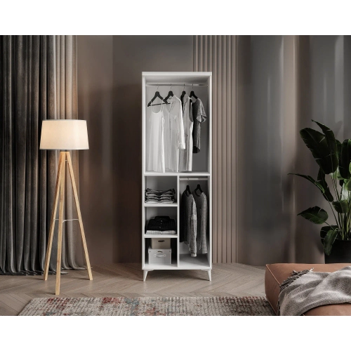 �cretsiz Montaj Milano 2 Kapakl� Komple MDF Beyaz Gard�rop