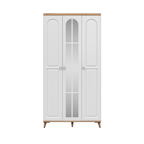 cretsiz Montaj Bohem 3 Kapakl Aynal Komple MDF  Gardrop