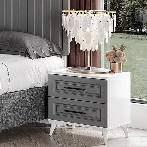 Sport Komple MDF Antrasit - Beyaz Komodin