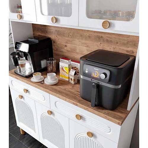 Rosa Kahve K��esi - 140 cm MDF Mutfak Dolab� - LED Ayd�nlatmal� - �cretsiz Montaj