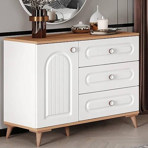 Bohem Komple MDF Beyaz Aynas�z �ifonyer