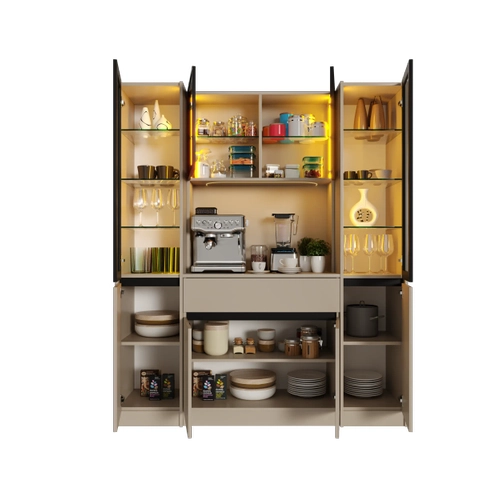Viona Maxi Kum Beji Komple MDF LED Ayd�nlatmal� Kahve K��esi