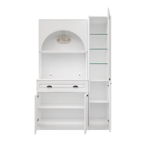 Armoni Black Midi Kahve K��esi Sa� Vitrinli Komple MDF