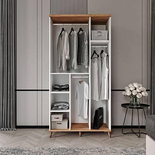 �cretsiz Montaj Bohem 3 Kapakl� Komple MDF  Gard�rop