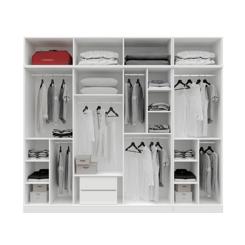 �cretsiz Montaj Milas 8 Kapakl� Komple MDF Y�kl�kl� Gard�rop