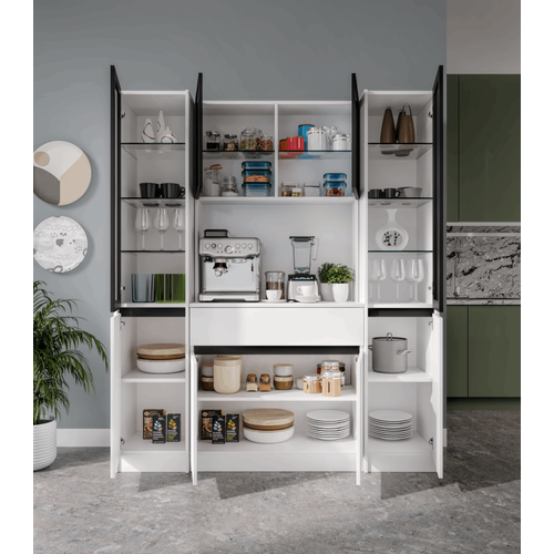 Lotus Maxi Kahve K��esi Komple MDF LED Ayd�nlatmal� Mutfak Kahve Dolab�