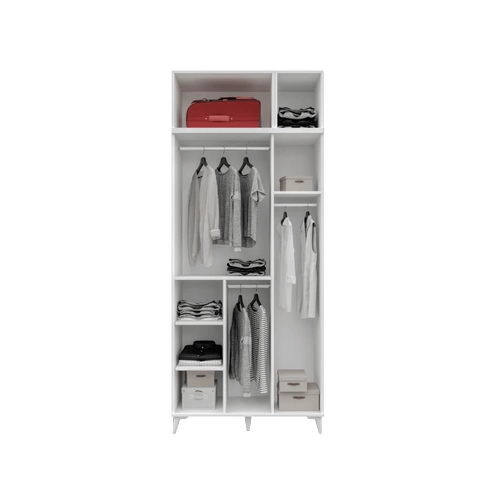 �cretsiz Montaj Milas Gold 3 Kapakl� Komple MDF Ayakl� Y�kl�kl� Gard�rop