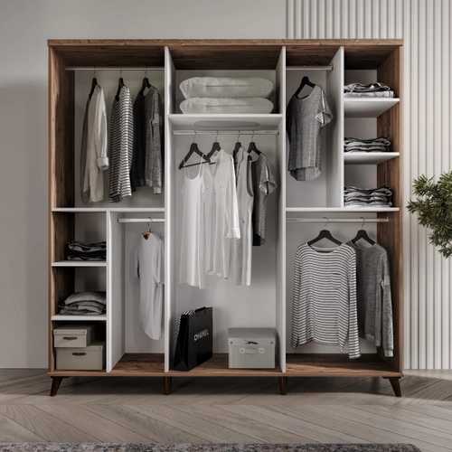 �cretsiz Montaj Sport 6 Kap�l� Komple MDF Atlantik �am-Beyaz Yatak Odas� Tak�m�
